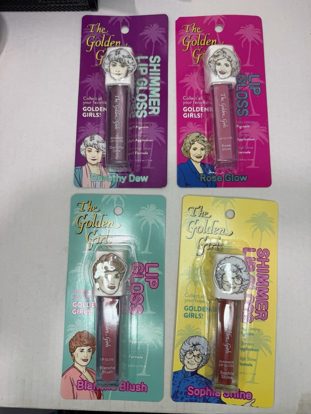 The Goldens Girls Lip Gloss set the 4 Dorothy blanche Rose shopia New sealed